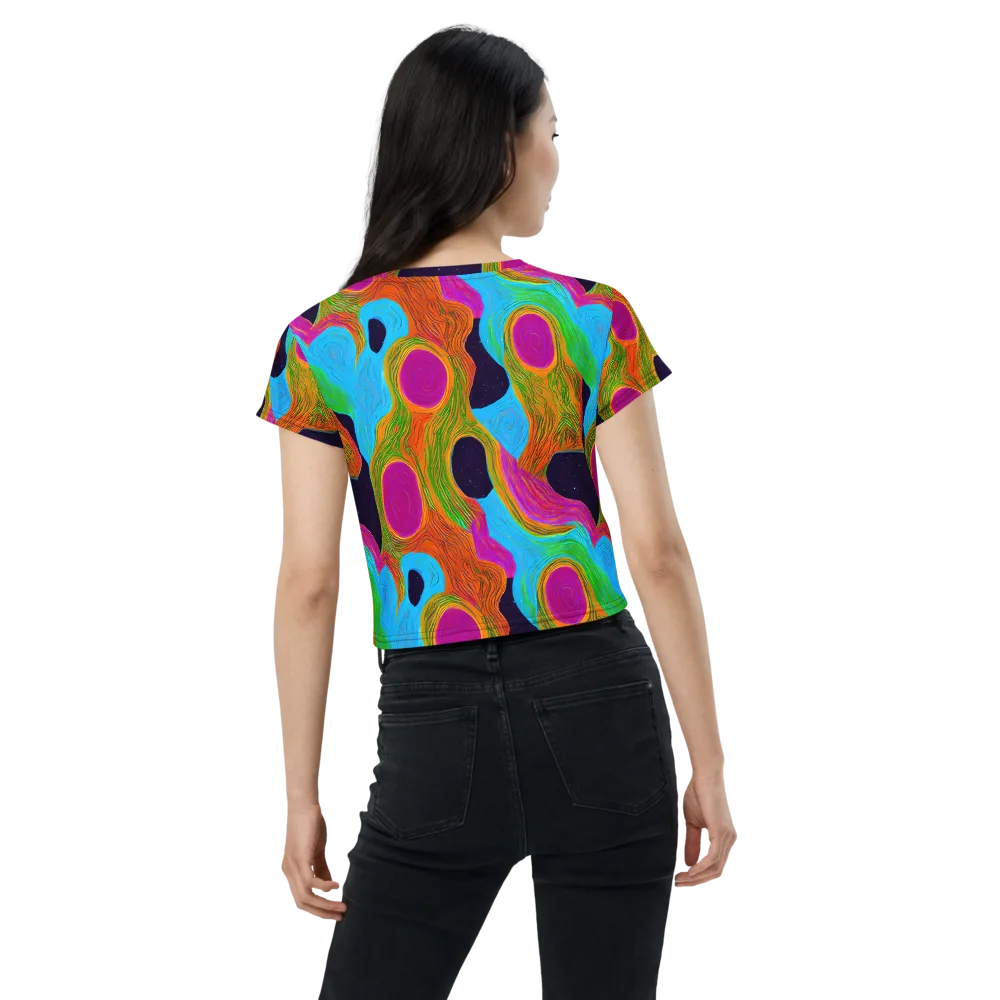 Galactic Harmony on Crop Tee — Back