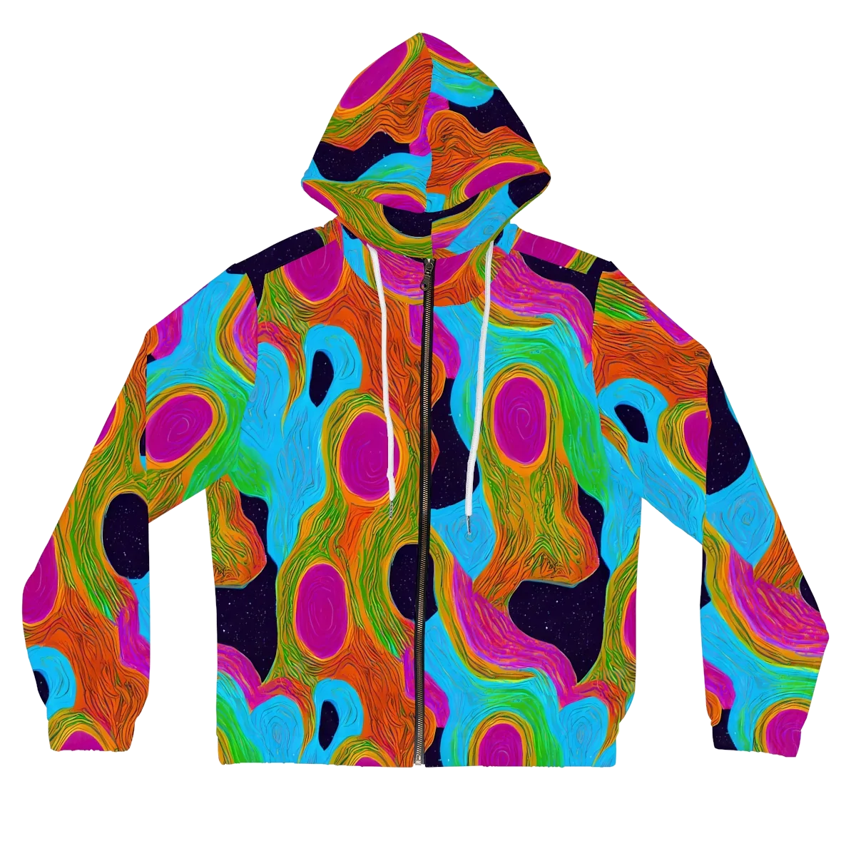 Galactic Harmony on Women's Full-Zip Hoodie — Front