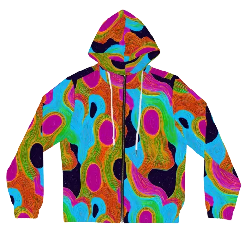 Galactic Harmony on a Women's Full-Zip Hoodie