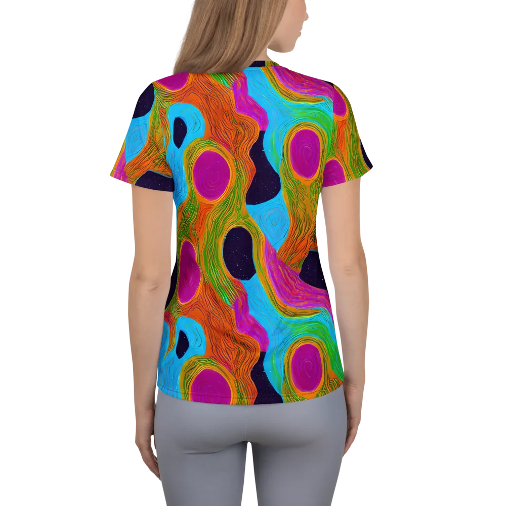 Galactic Harmony on Women's Athletic T-Shirt — Back