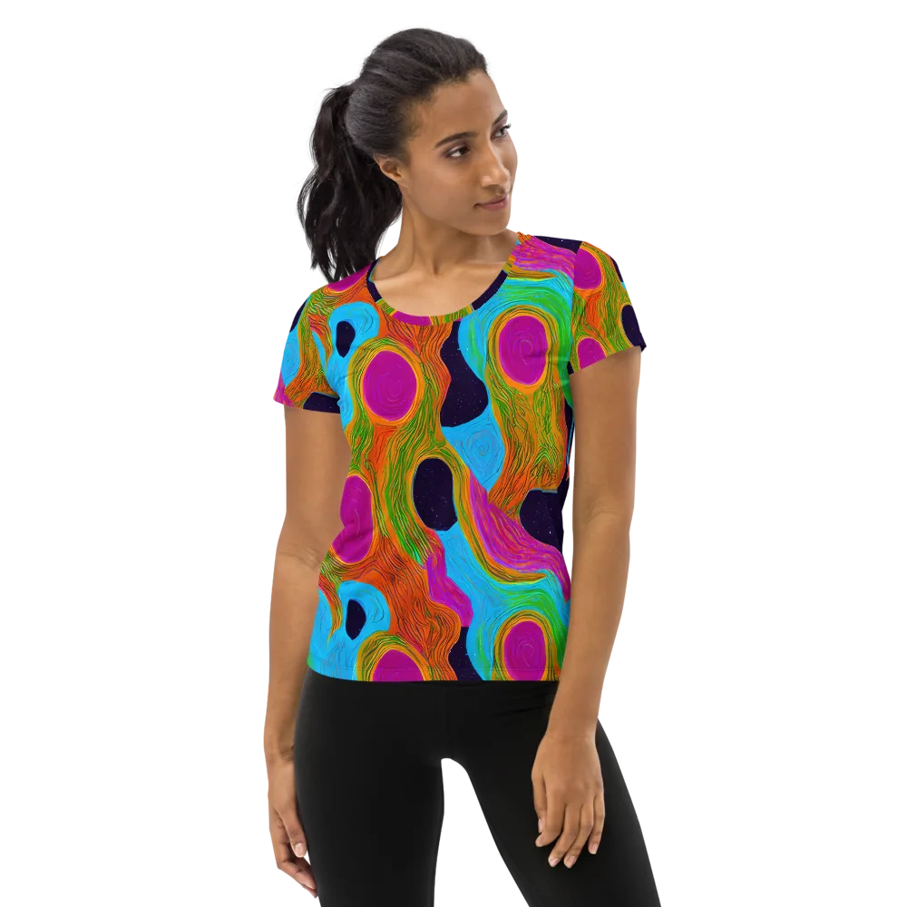 Galactic Harmony on Women's Athletic T-Shirt — Front