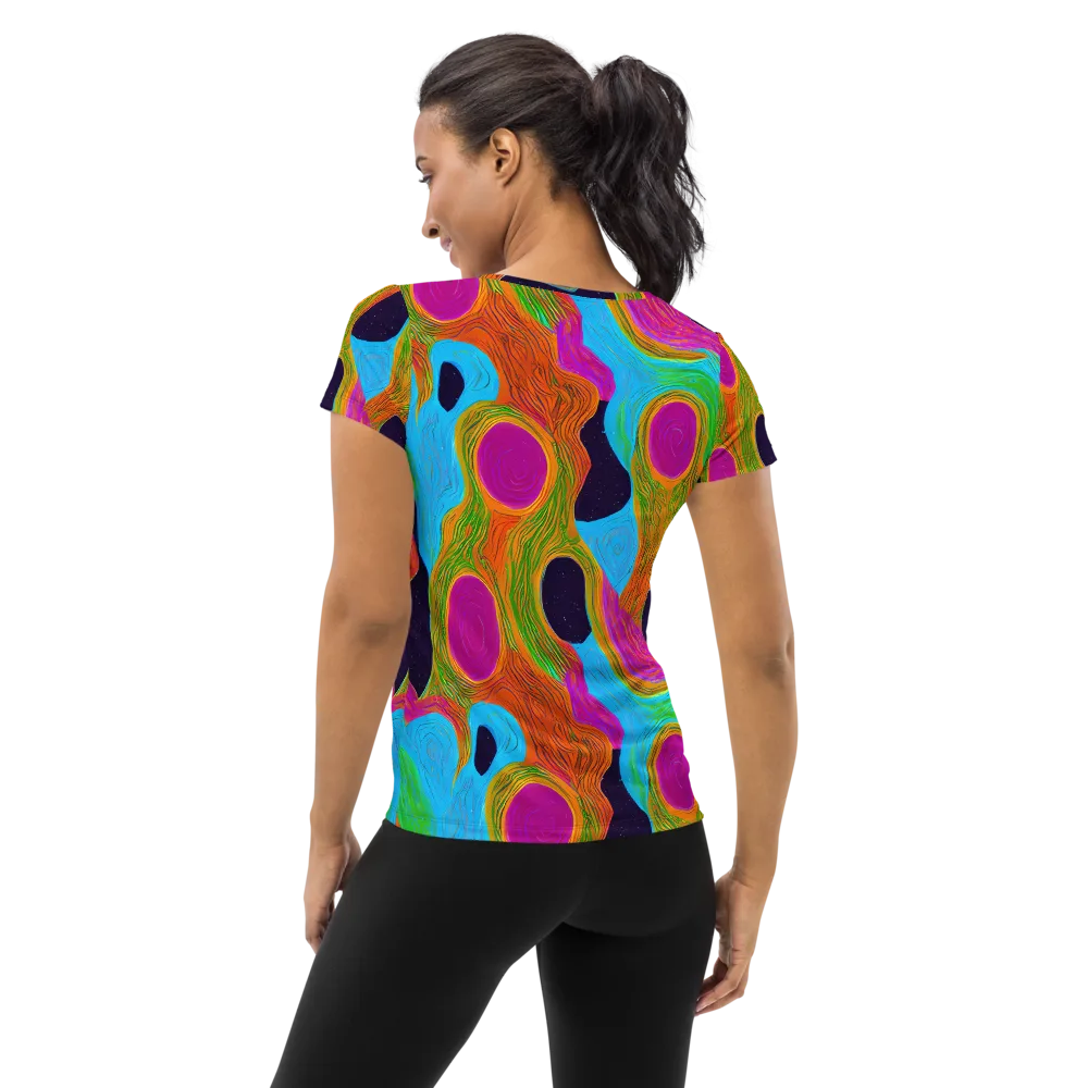 Galactic Harmony on Women's Athletic T-Shirt — Back