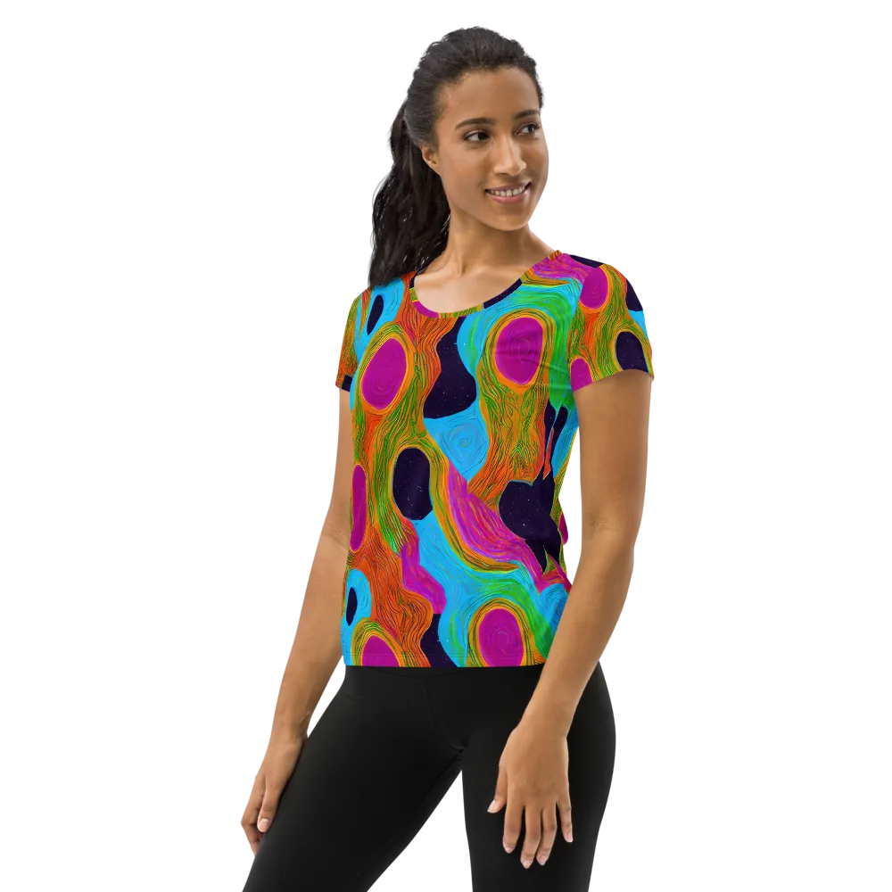 Galactic Harmony on Women's Athletic T-Shirt — Left