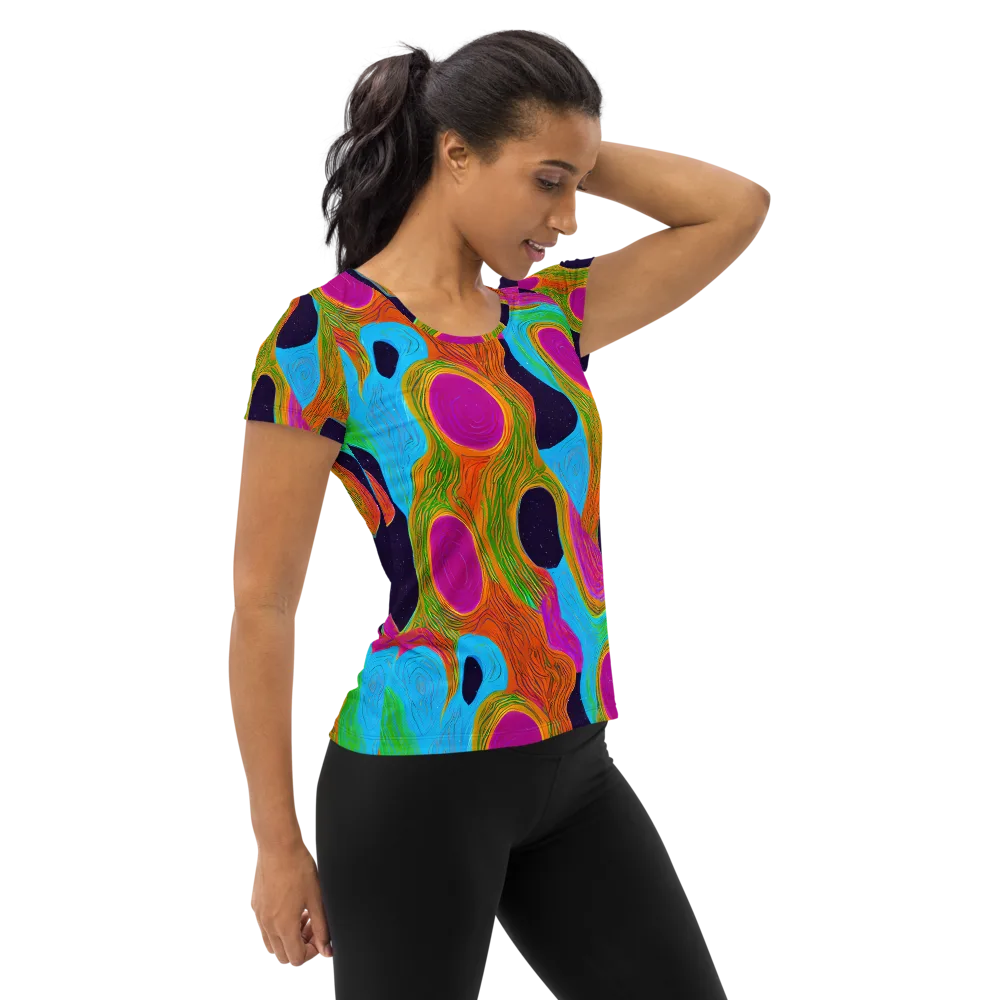 Galactic Harmony on Women's Athletic T-Shirt — Right