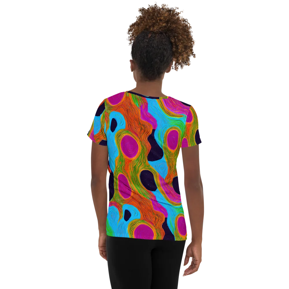 Galactic Harmony on Women's Athletic T-Shirt — Back