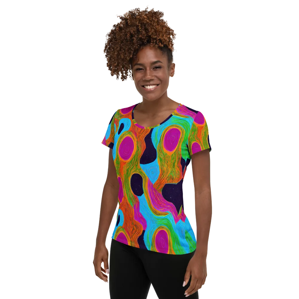 Galactic Harmony on Women's Athletic T-Shirt — Left