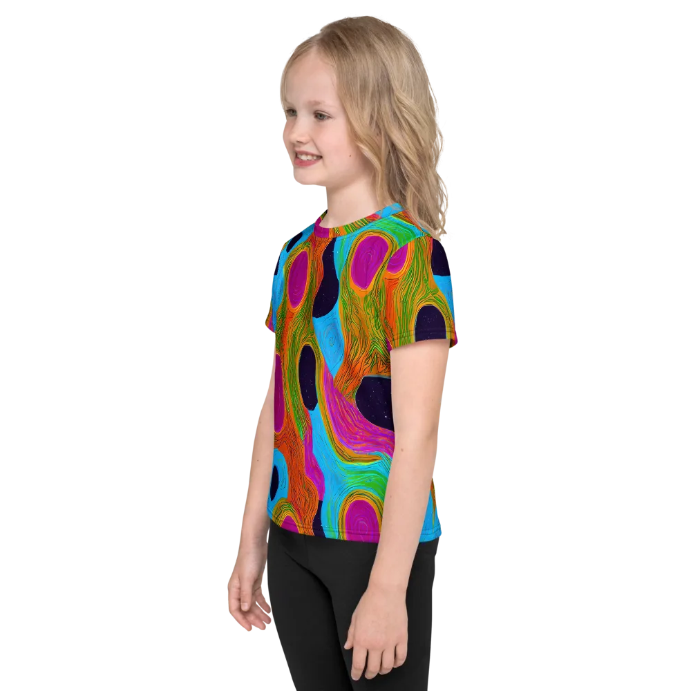 Galactic Harmony on Kids Crew Neck T-Shirt — Left