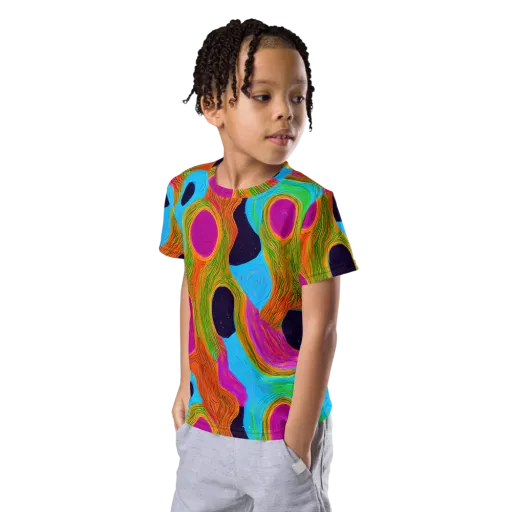 Galactic Harmony on a Kids Crew Neck T-Shirt