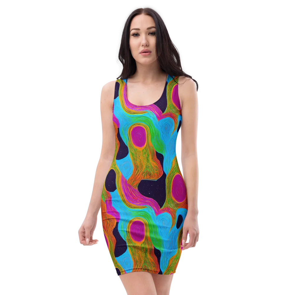 Galactic Harmony on Bodycon Dress — Front