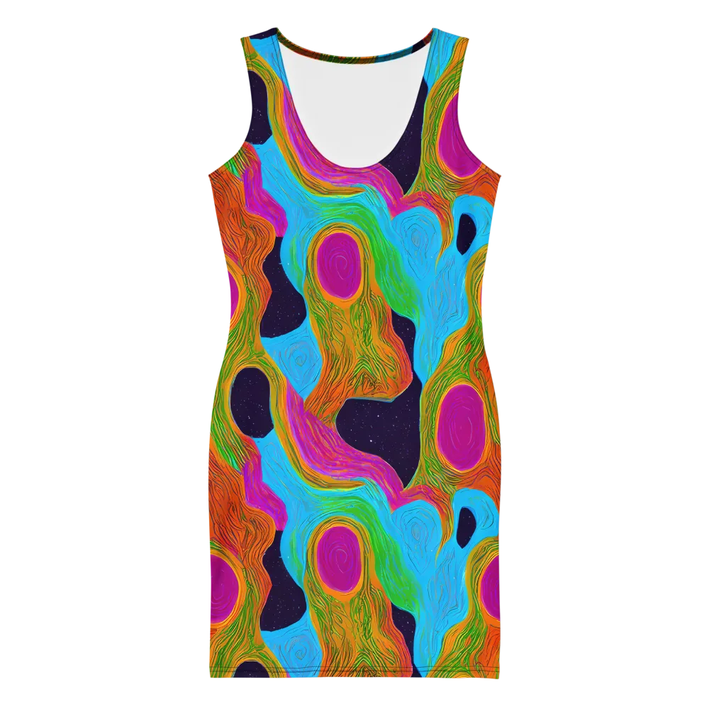 Galactic Harmony on Bodycon Dress — Front