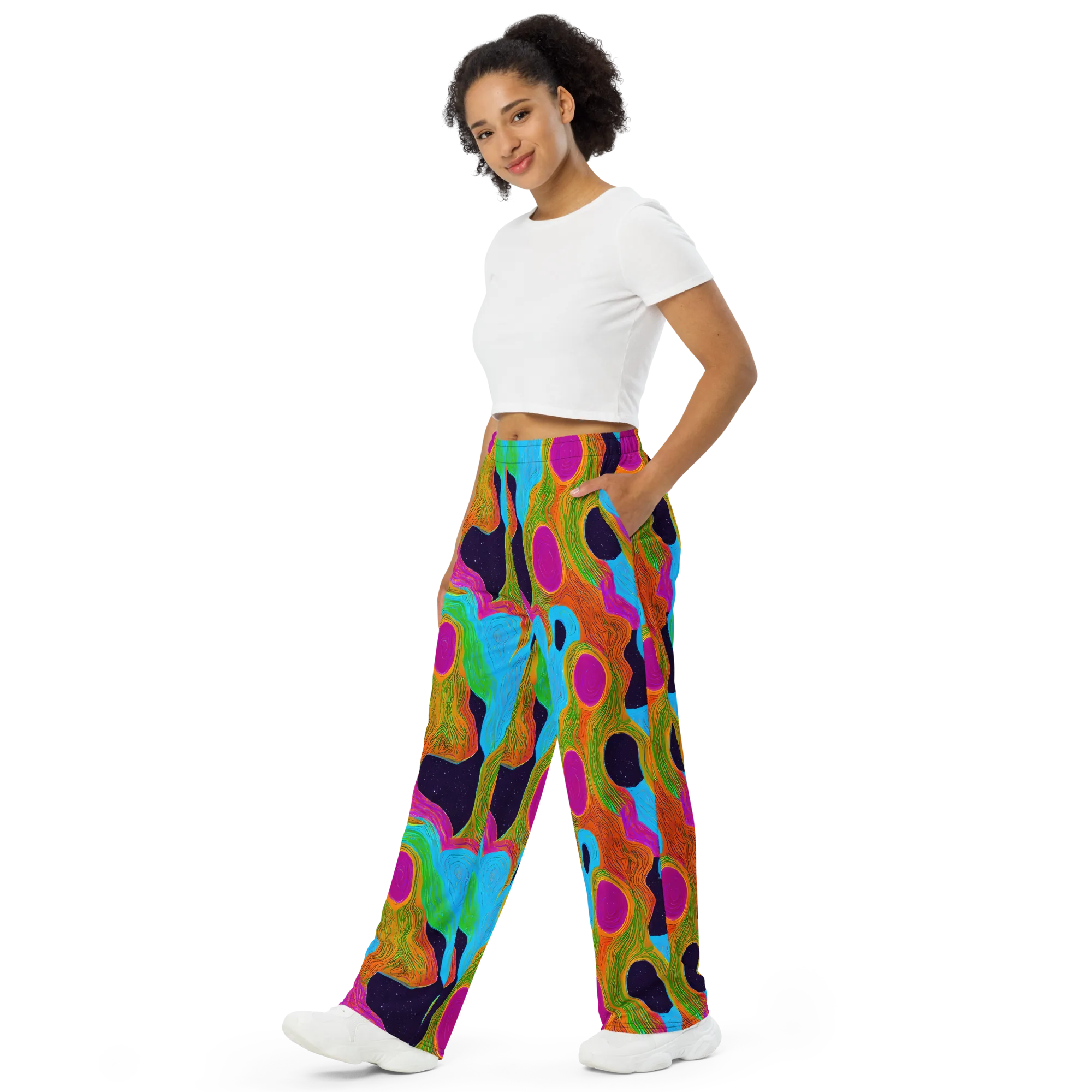 Galactic Harmony on Wide-Leg Pants — Left Front