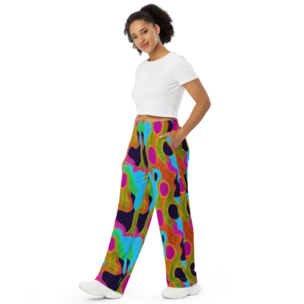 Galactic Harmony on Wide-Leg Pants — Left Front