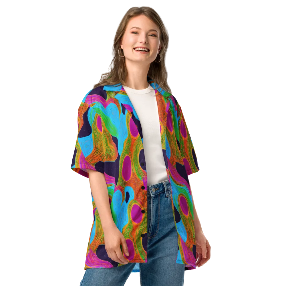 Galactic Harmony on Button Shirt — Front