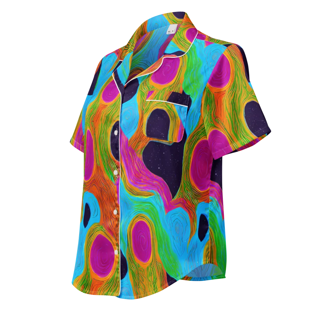 Galactic Harmony on Women's Short Sleeve Pajama Top — Left Front