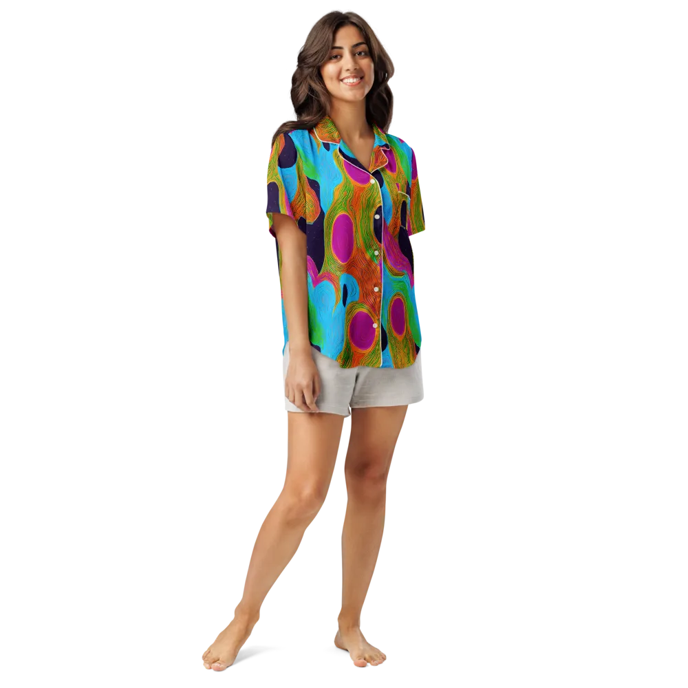 Galactic Harmony on Women's Short Sleeve Pajama Top — Front
