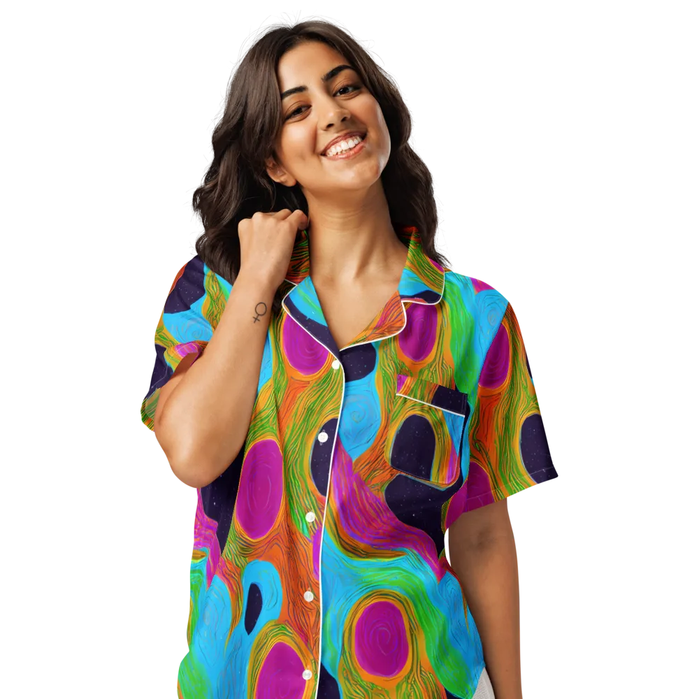 Galactic Harmony on Women's Short Sleeve Pajama Top — Front