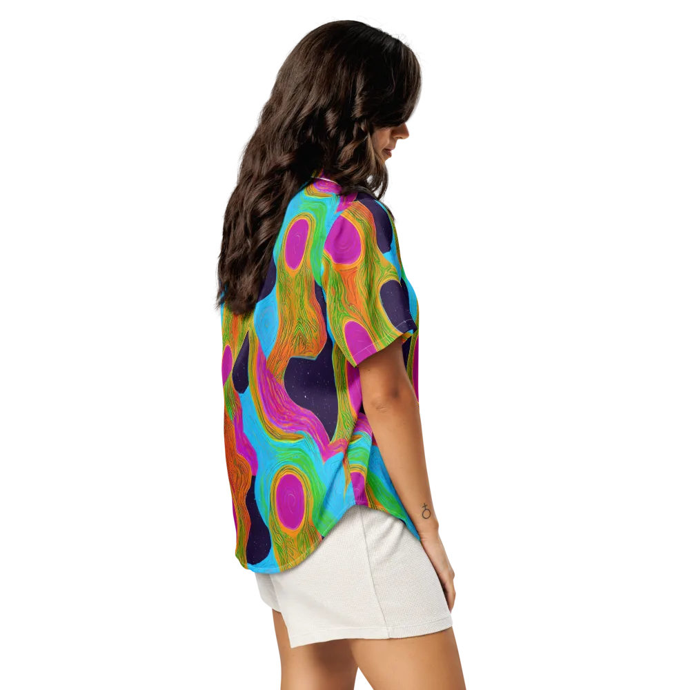 Galactic Harmony on Women's Short Sleeve Pajama Top — Right Back