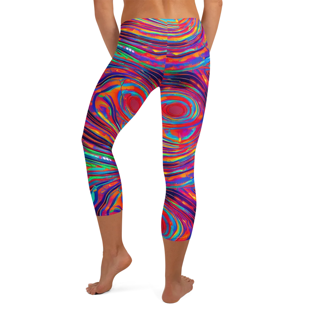 Quantum Spiral on Capri Leggings — Back