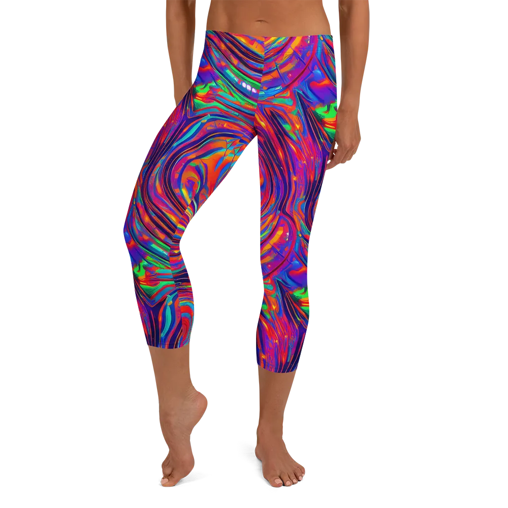 Quantum Spiral on Capri Leggings — Front