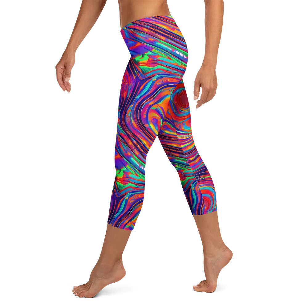 Quantum Spiral on Capri Leggings — Left
