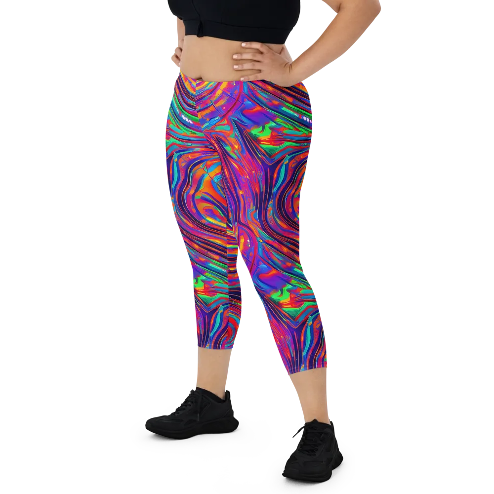 Quantum Spiral on Capri Leggings — Front