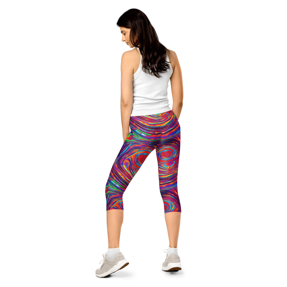 Quantum Spiral on Capri Leggings — Back