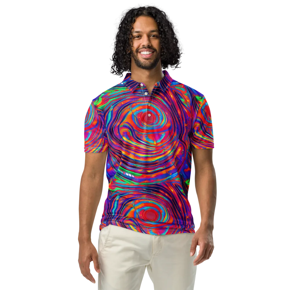 Quantum Spiral on Men's Slim Fit Polo Shirt — Front