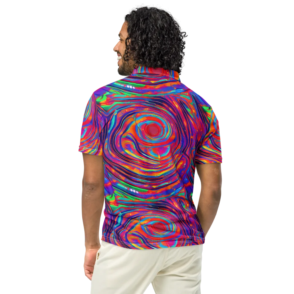 Quantum Spiral on Men's Slim Fit Polo Shirt — Back