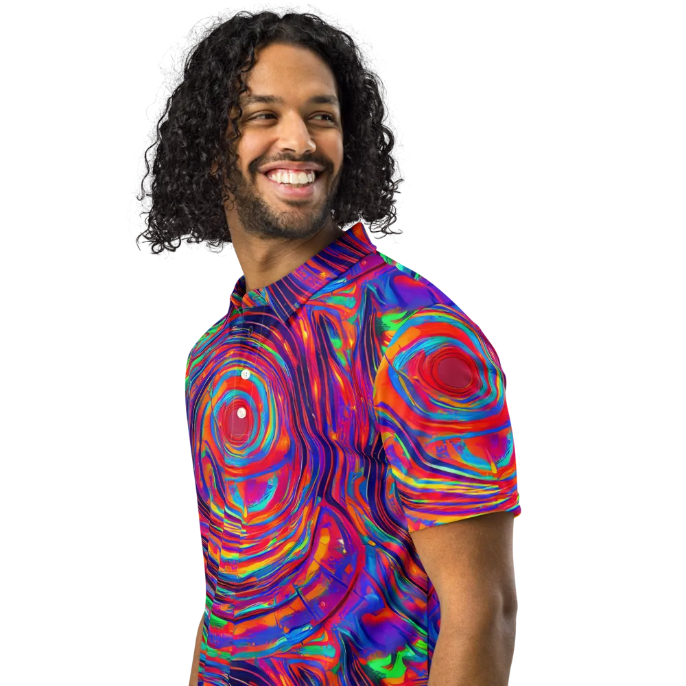 Quantum Spiral on Men's Slim Fit Polo Shirt — Left Front