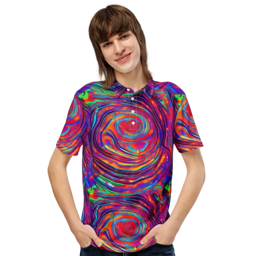 Quantum Spiral on a Men's Slim Fit Polo Shirt