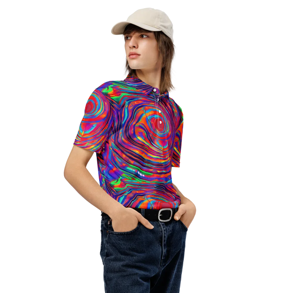 Quantum Spiral on Men's Slim Fit Polo Shirt — Right Front