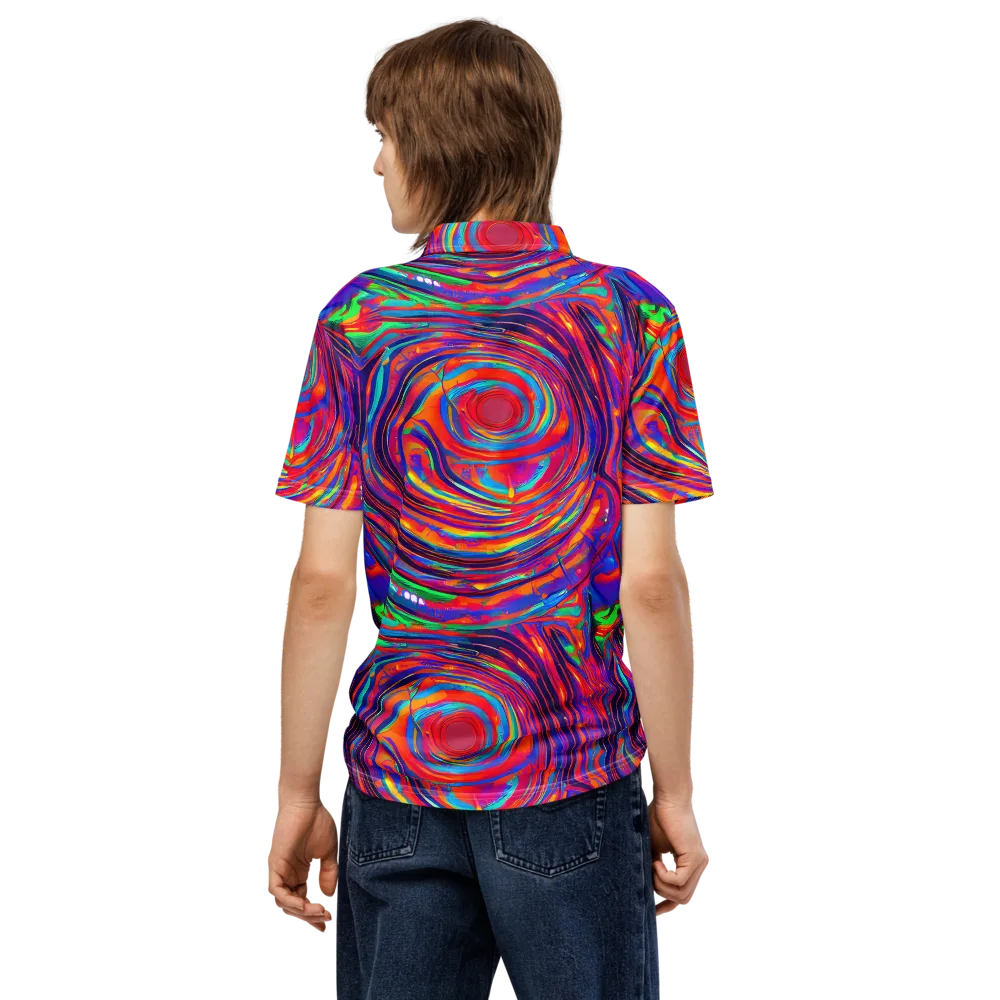 Quantum Spiral on Men's Slim Fit Polo Shirt — Back