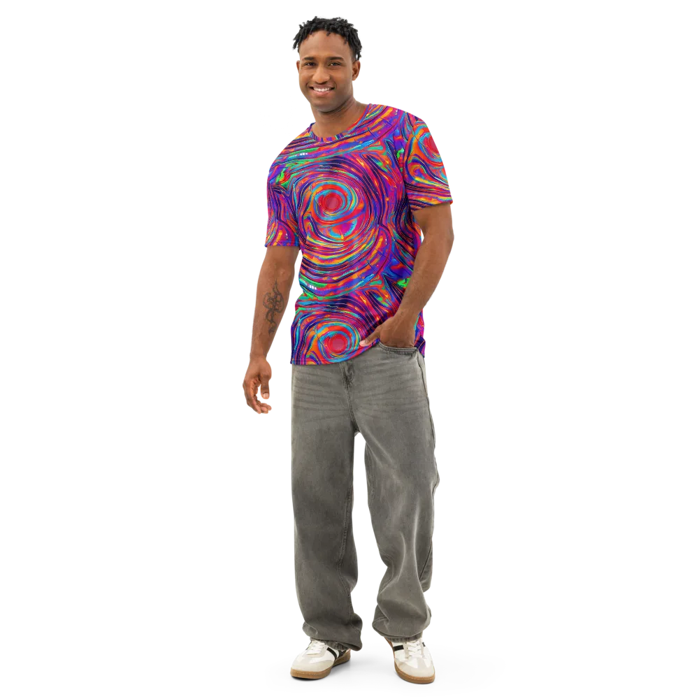 Quantum Spiral on Men's Cotton Crew Neck T-Shirt — Front
