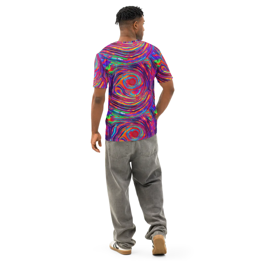 Quantum Spiral on Men's Cotton Crew Neck T-Shirt — Back