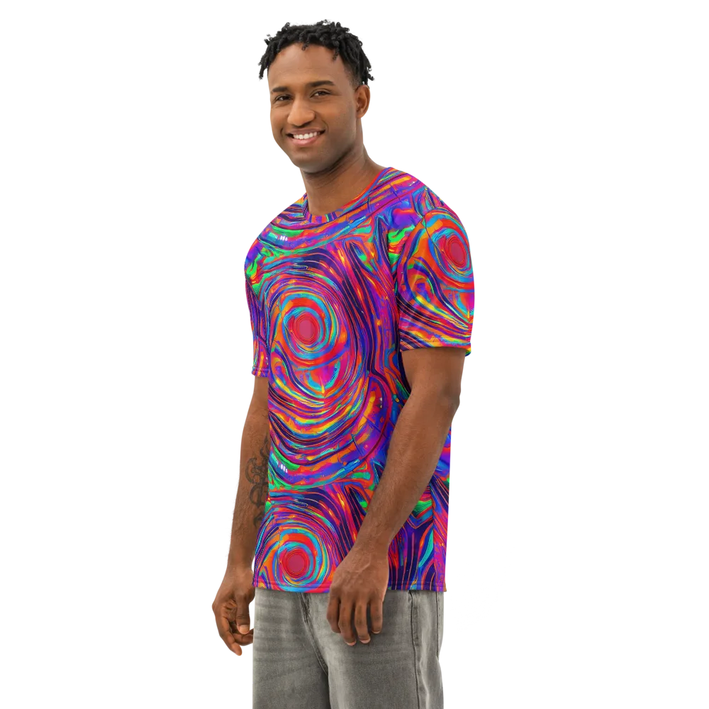 Quantum Spiral on Men's Cotton Crew Neck T-Shirt — Left Front