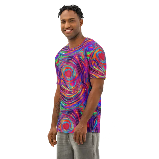 Quantum Spiral on a Men's Cotton Crew Neck T-Shirt