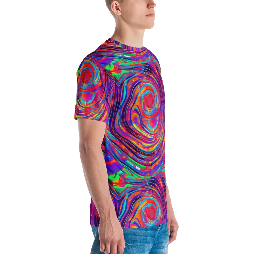 Quantum Spiral on Men's Crew Neck T-Shirt — Right