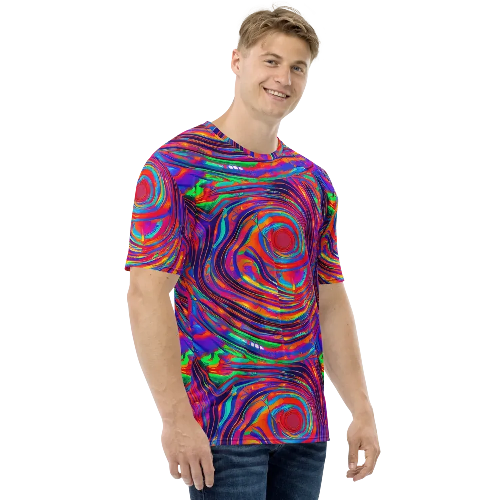 Quantum Spiral on Men's Crew Neck T-Shirt — Right