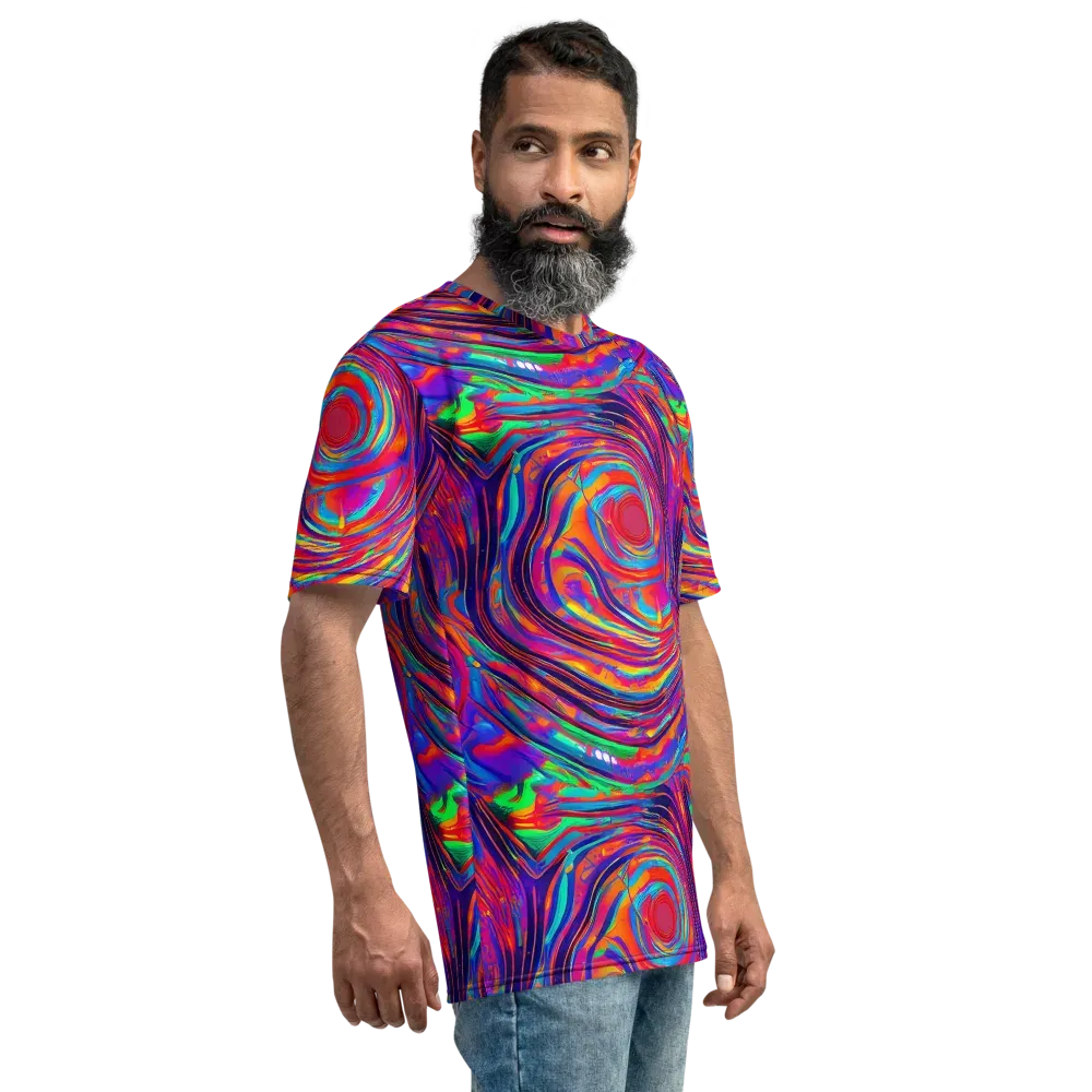 Quantum Spiral on Men's Crew Neck T-Shirt — Right