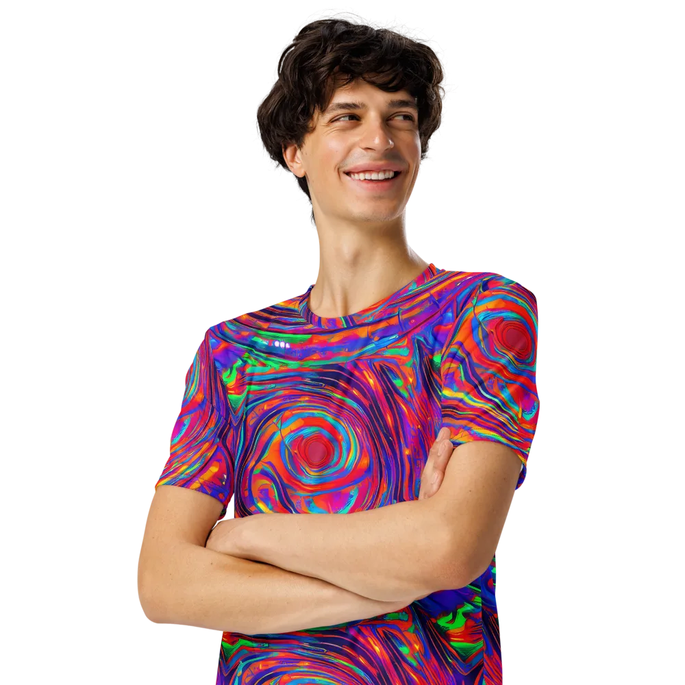 Quantum Spiral on Men's Crew Neck T-Shirt — Left Front