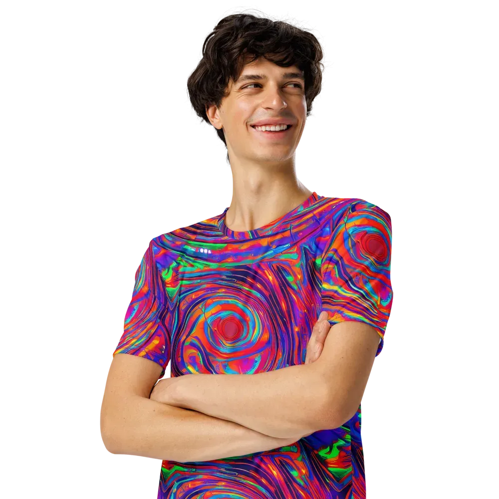 Quantum Spiral on Men's Crew Neck T-Shirt — Left Front