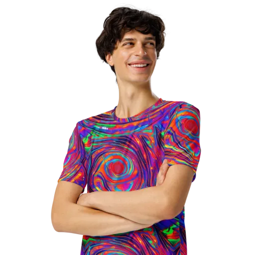 Quantum Spiral on a Men's Crew Neck T-Shirt