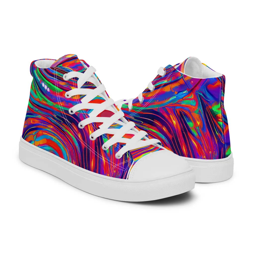 Quantum Spiral on Men's High Top Canvas Shoes — Right