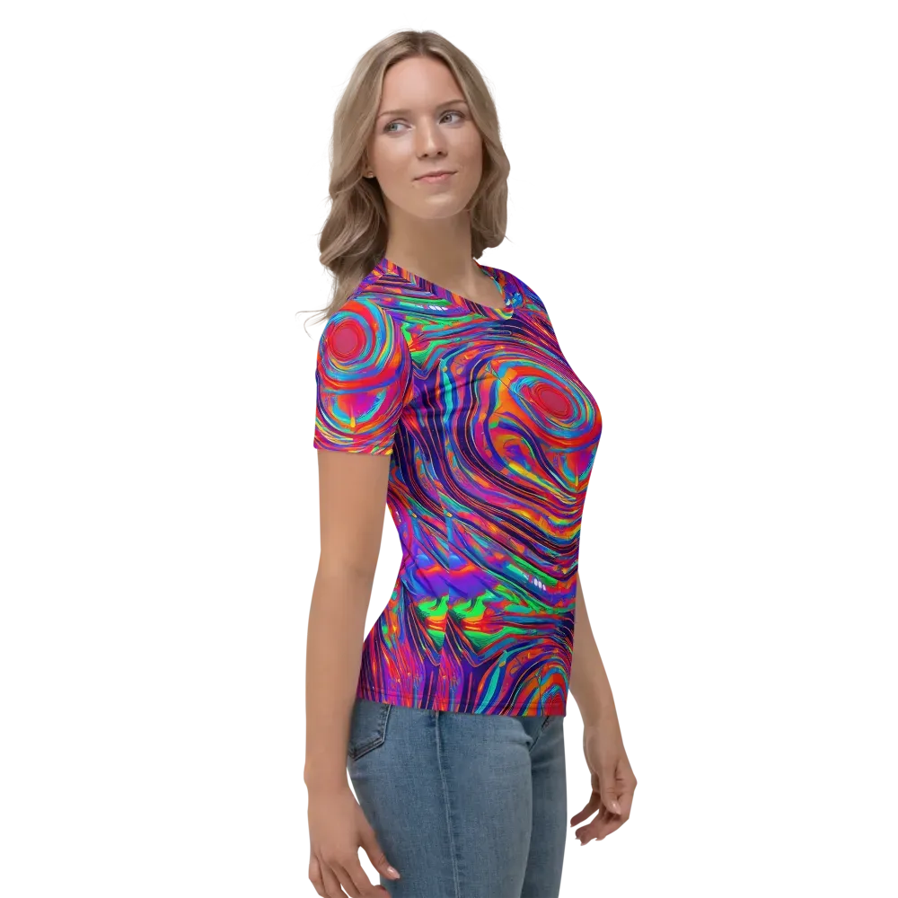 Quantum Spiral on Women's Crew Neck T-Shirt — Right