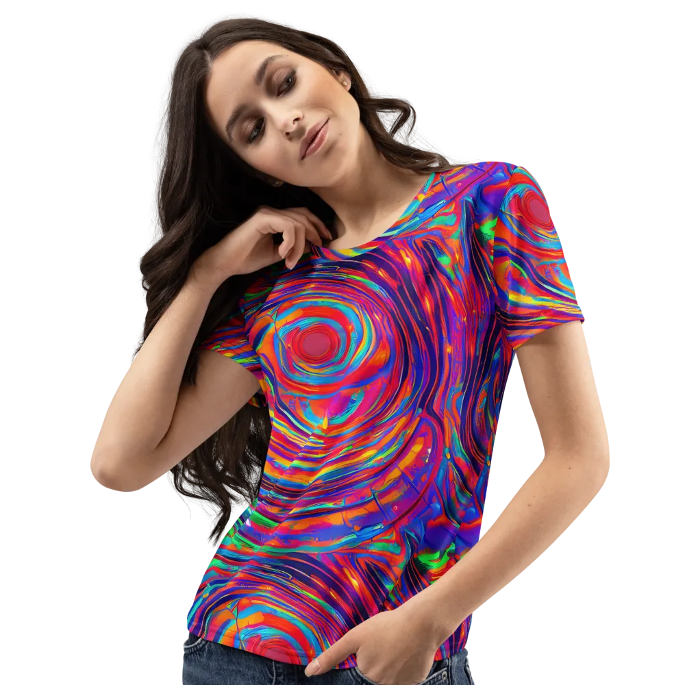 Quantum Spiral on Women's Crew Neck T-Shirt — Left Front
