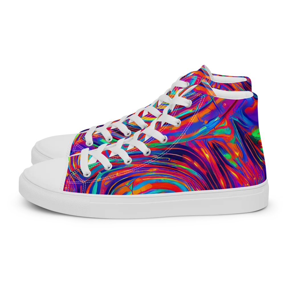 Quantum Spiral on Women's High Top Canvas Shoes — Left