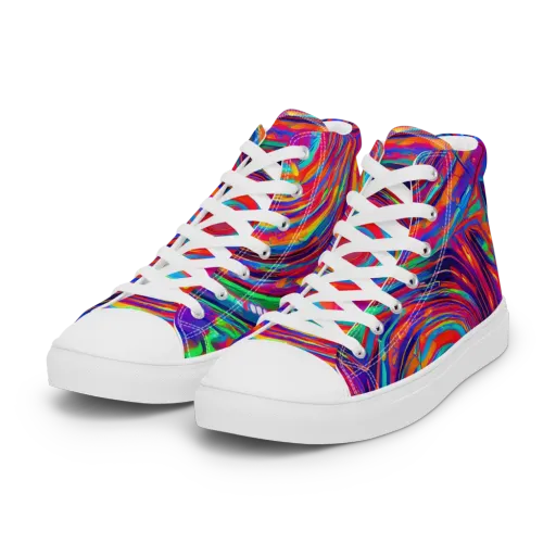Quantum Spiral on a Women's High Top Canvas Shoes