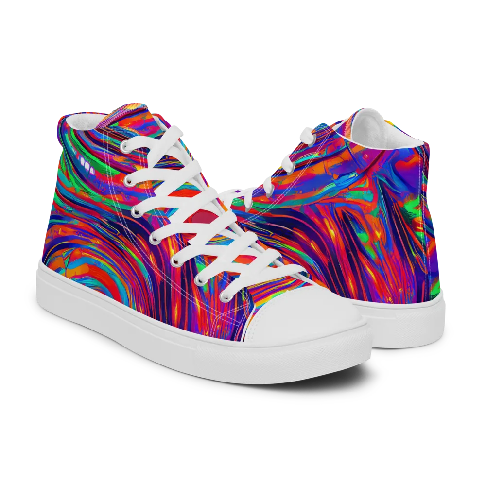 Quantum Spiral on Women's High Top Canvas Shoes — Right