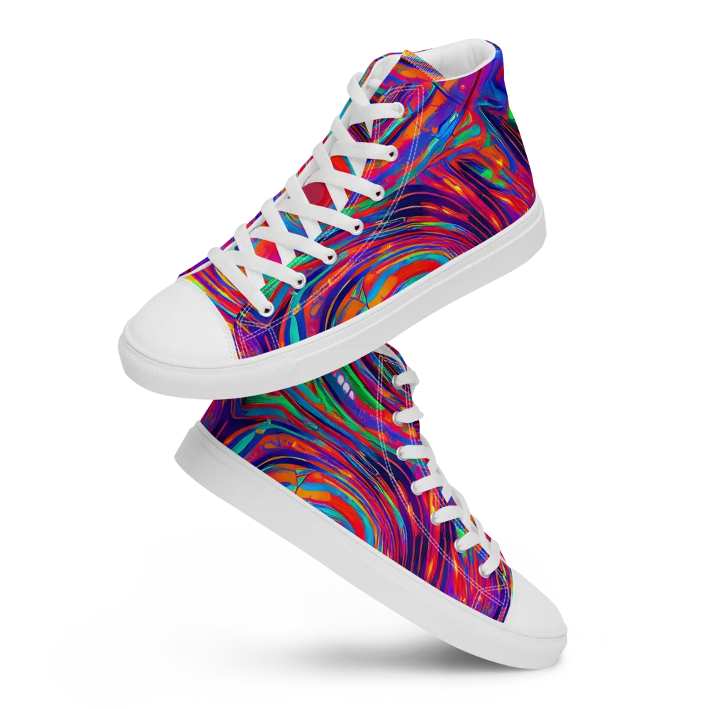 Quantum Spiral on Women's High Top Canvas Shoes — Front