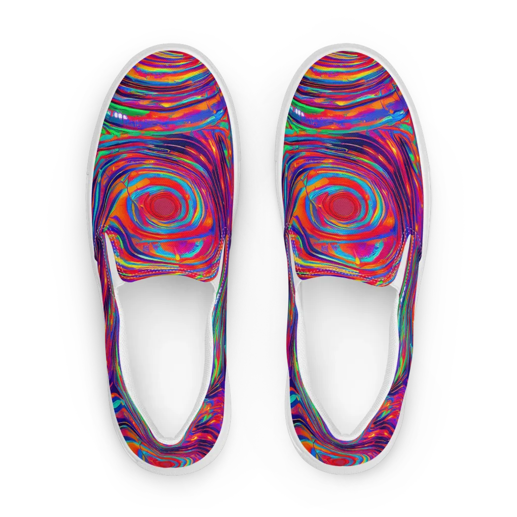 Quantum Spiral on Men's Slip-On Canvas Shoes — Front